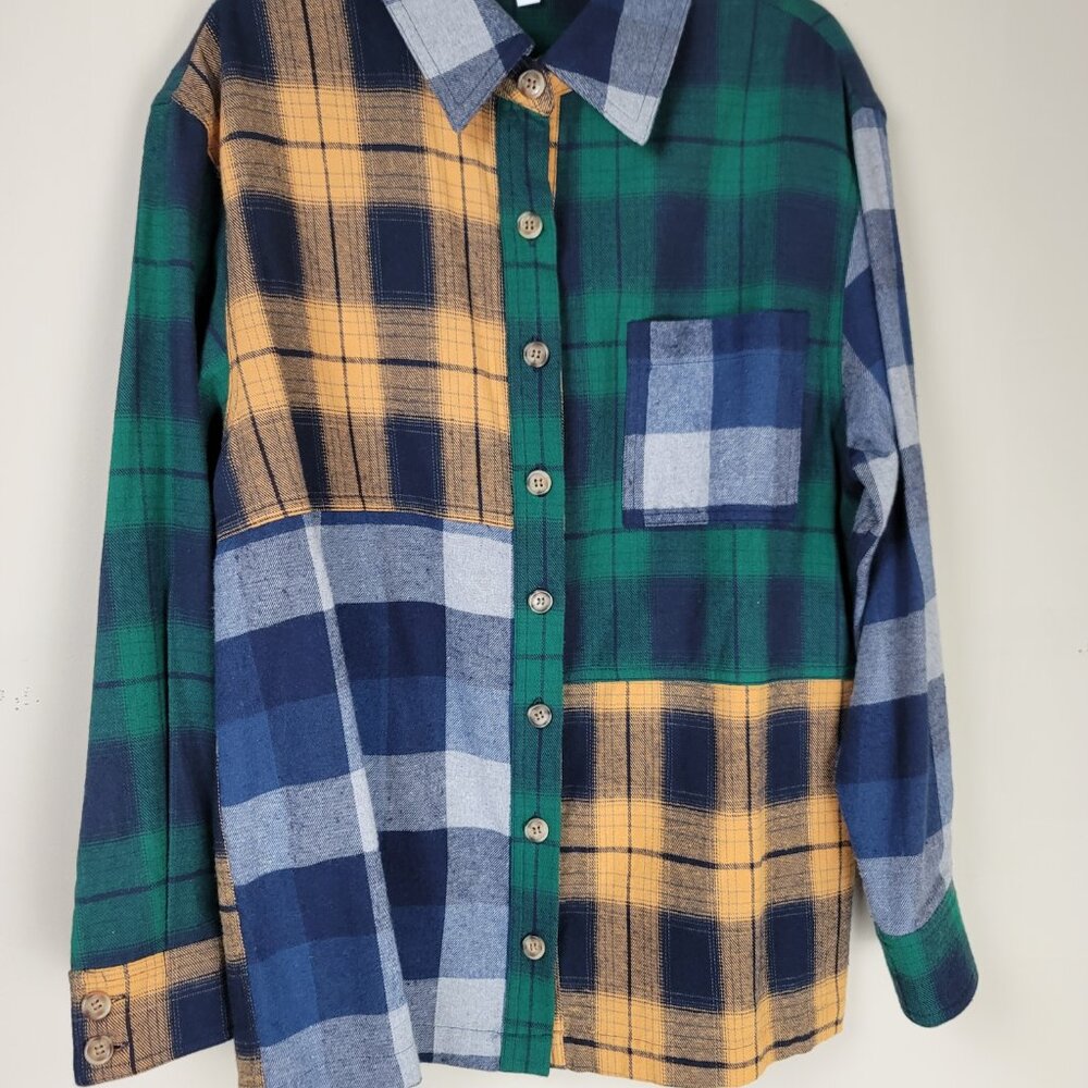 BP Button Front Long Sleeve Plaid Shirt - Picture 5 of 11